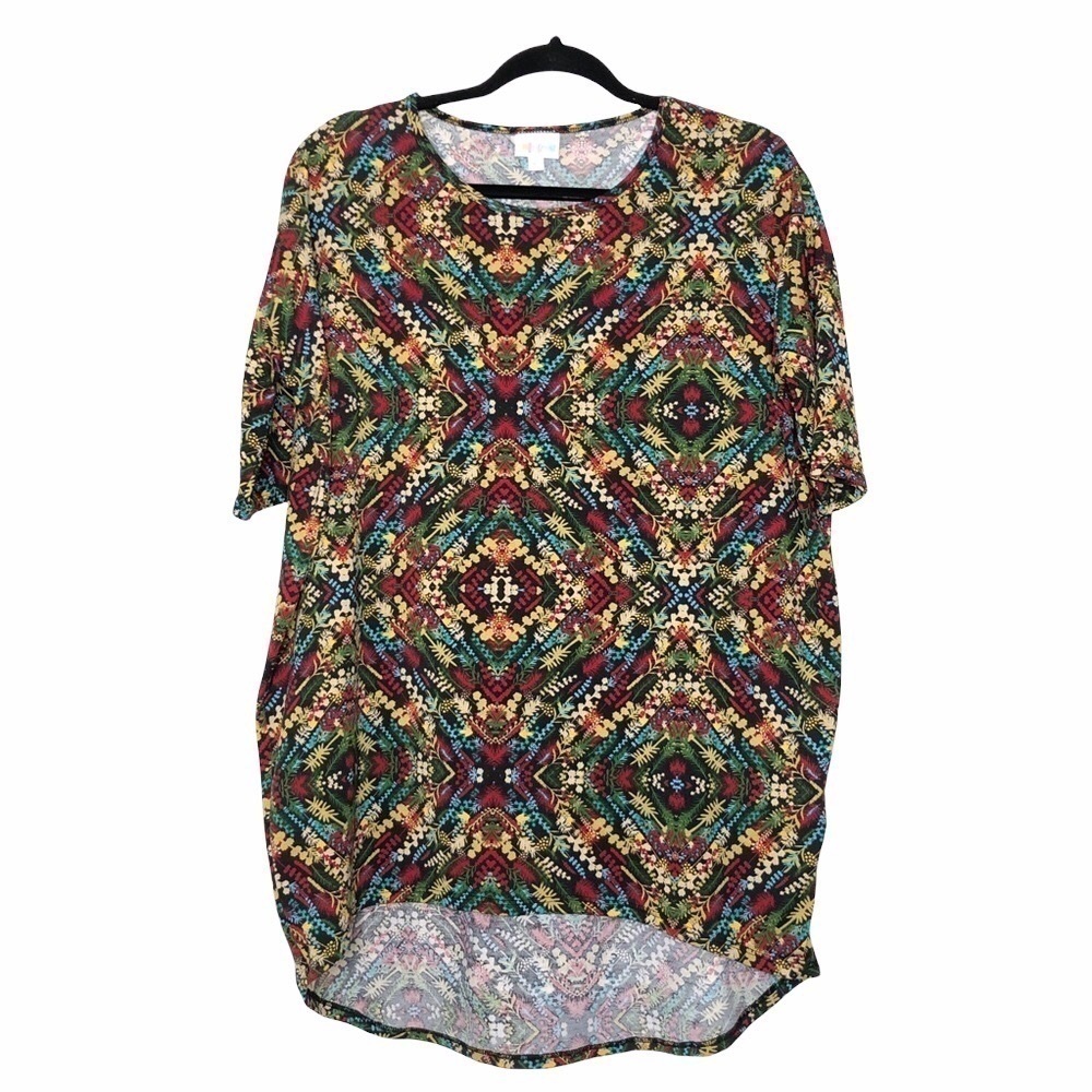 NEW LULAROE Irma floral w yellow, blue, red, green, ivory  & black - Size XSmall